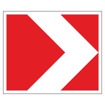 Дорожный знак 1.34.1 «Направление поворота» (малый) (металл 0,8 мм, II типоразмер: 500х615 мм, С/О пленка: тип А коммерческая)
